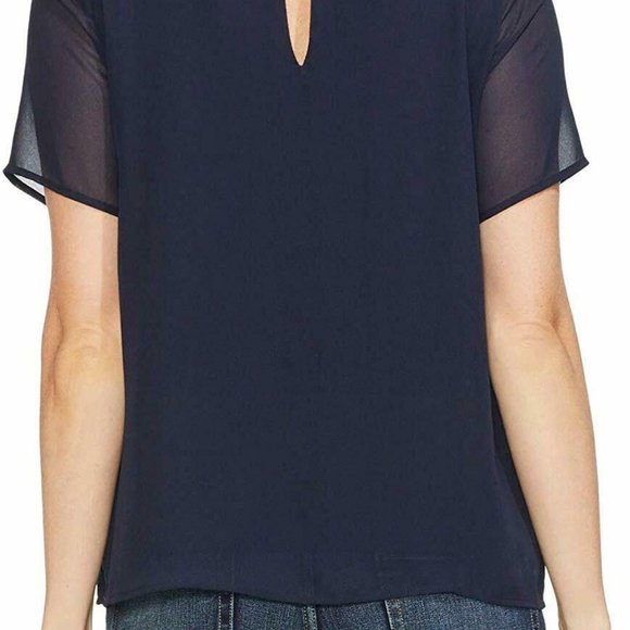 Vince Camuto Women's Blouse Blue Size Small S Chif - Picture 2 of 2